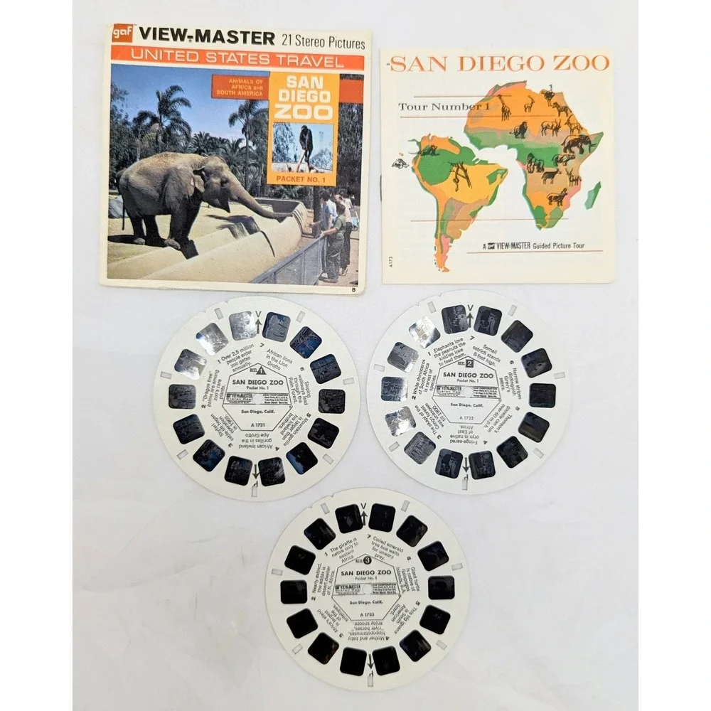 Vintage View-Master San Diego Zoo Packet No. 1 - 3 Reel Pack